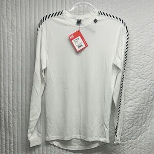 Helly Hansen White Long Sleeve Shirt with Black Stripes